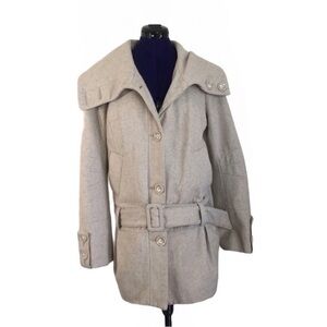 BB Dakota Beige Wool Trench Coat